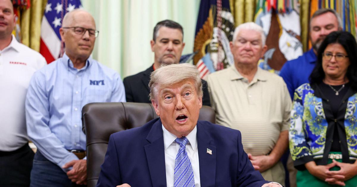 U.S. President Trump and EPA Administrator Zeldin make an announcement at the White House