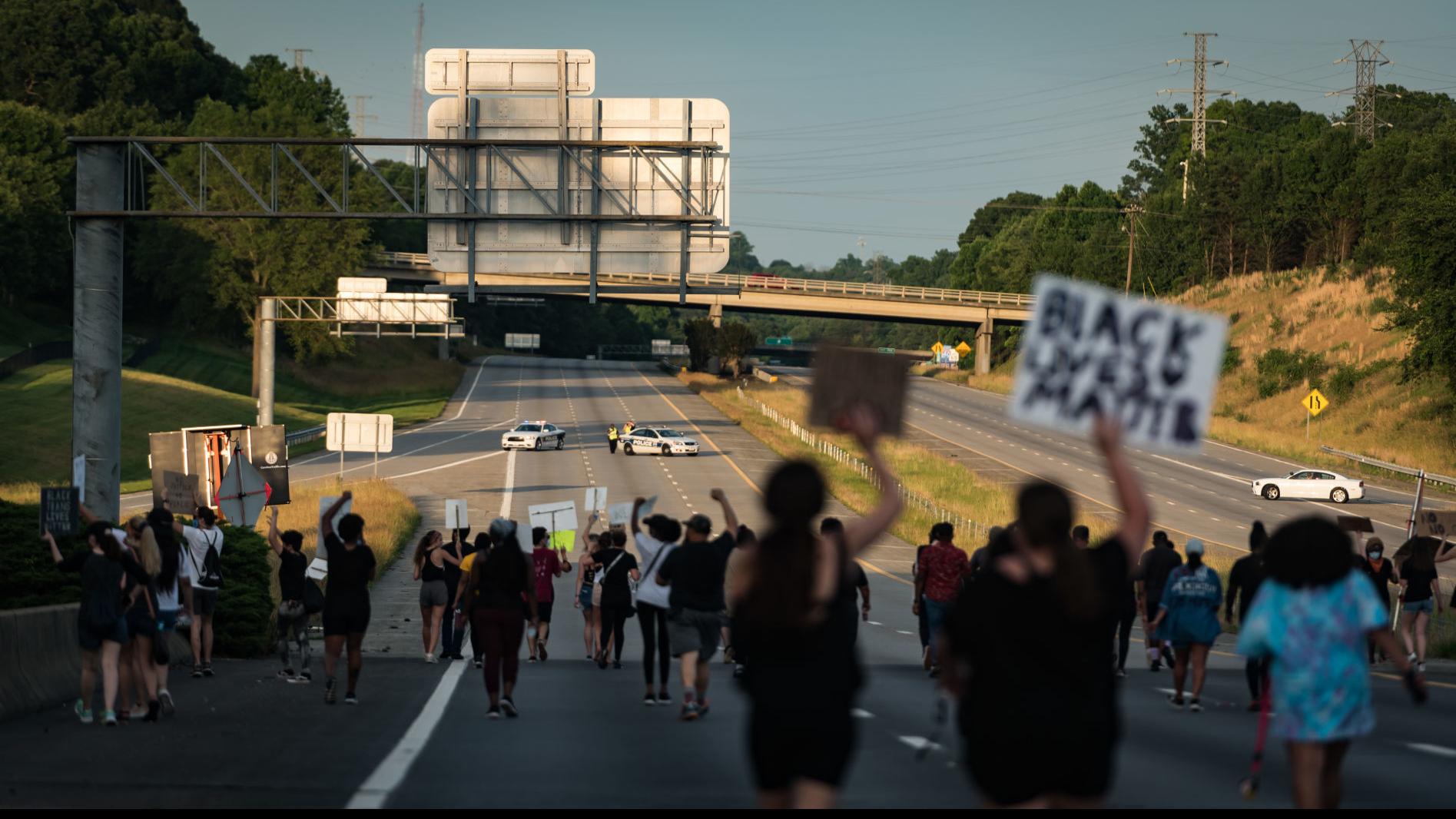 Protesters Close Down Interstate 40 Hanes Mall Boulevard In Winston Salem Local News Journalnow Com