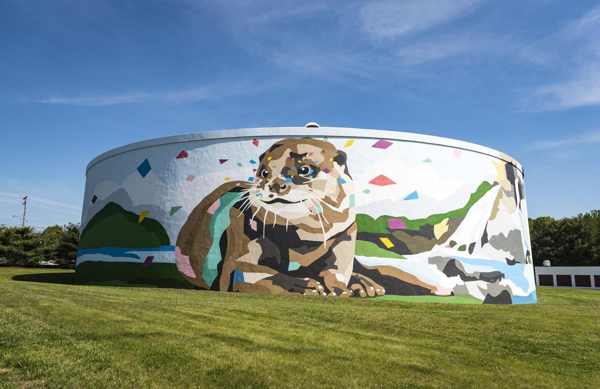 50 Foot Tall Mural Of Otter Completed On Winston Salem Water Tank