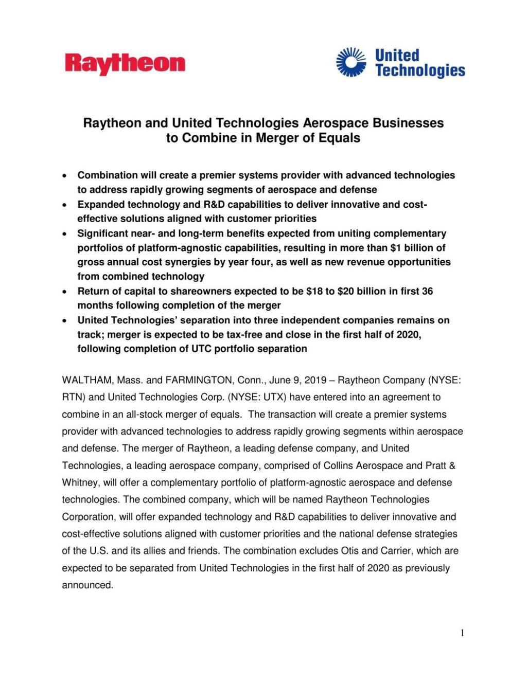 Utc With 1 500 Plus Workers In Winston Salem Announces Plans To Acquire Raytheon Business News Journalnow Com