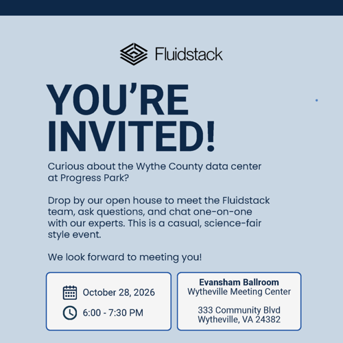 Fluidstack Open House Set for 10/28
