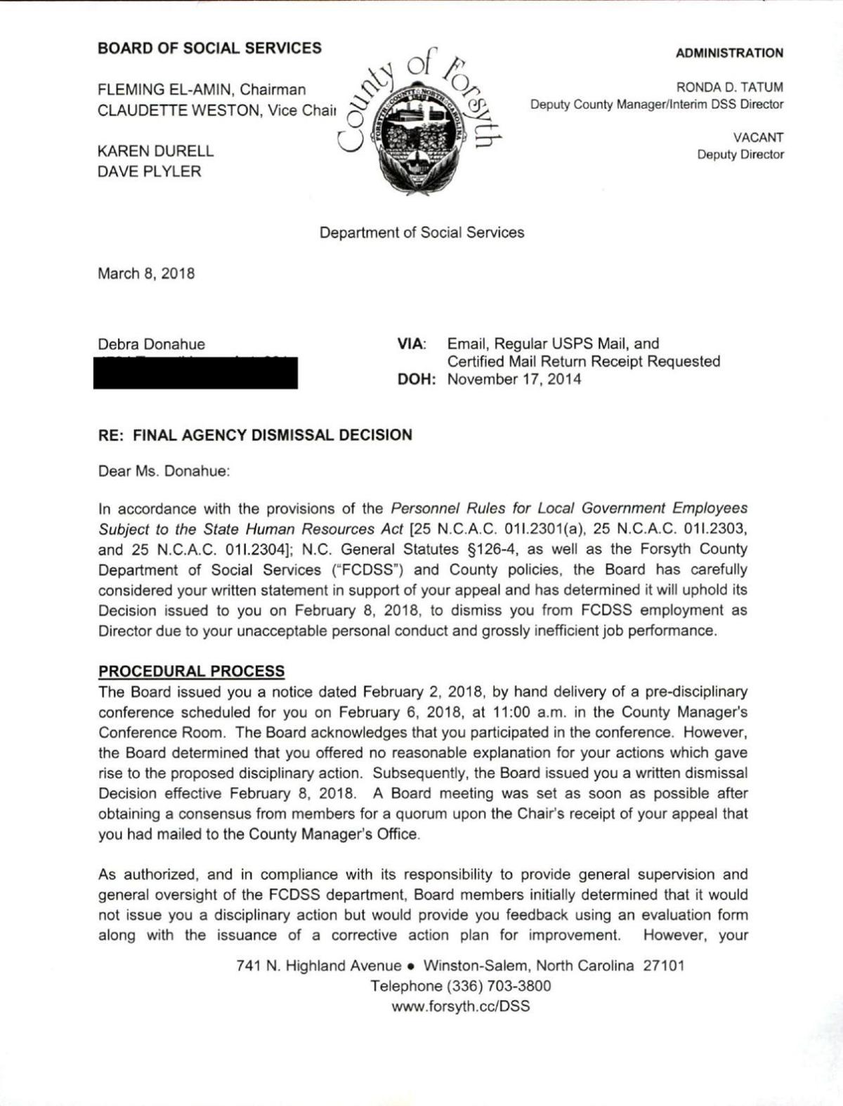 DSS Director Final Agency Decision Letter