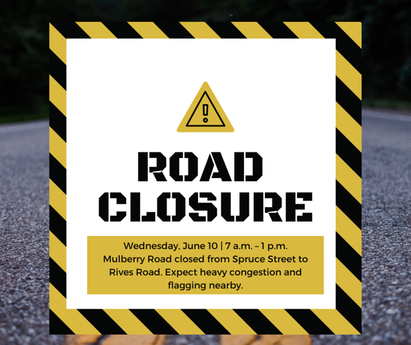 Mulberry Road closure on June 10, 2026