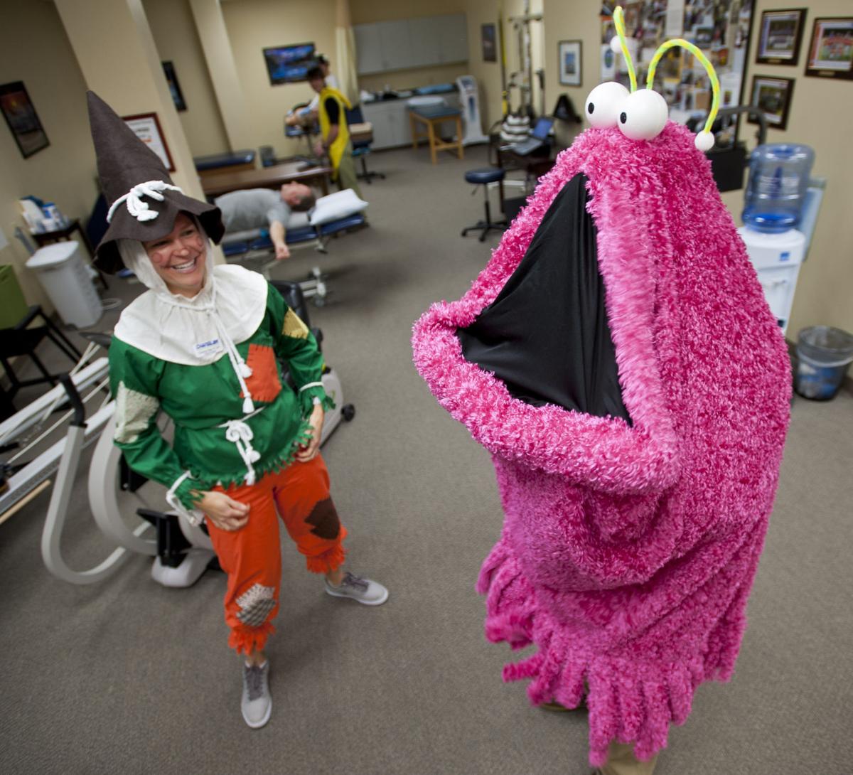 Trick or treatment Physical therapy office gets in the Halloween