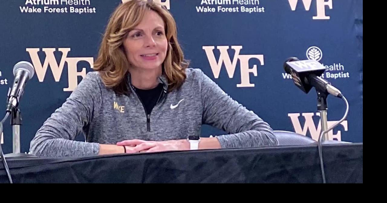 Coach Megan Gebbia of the Wake Forest women's basketball team wins opener