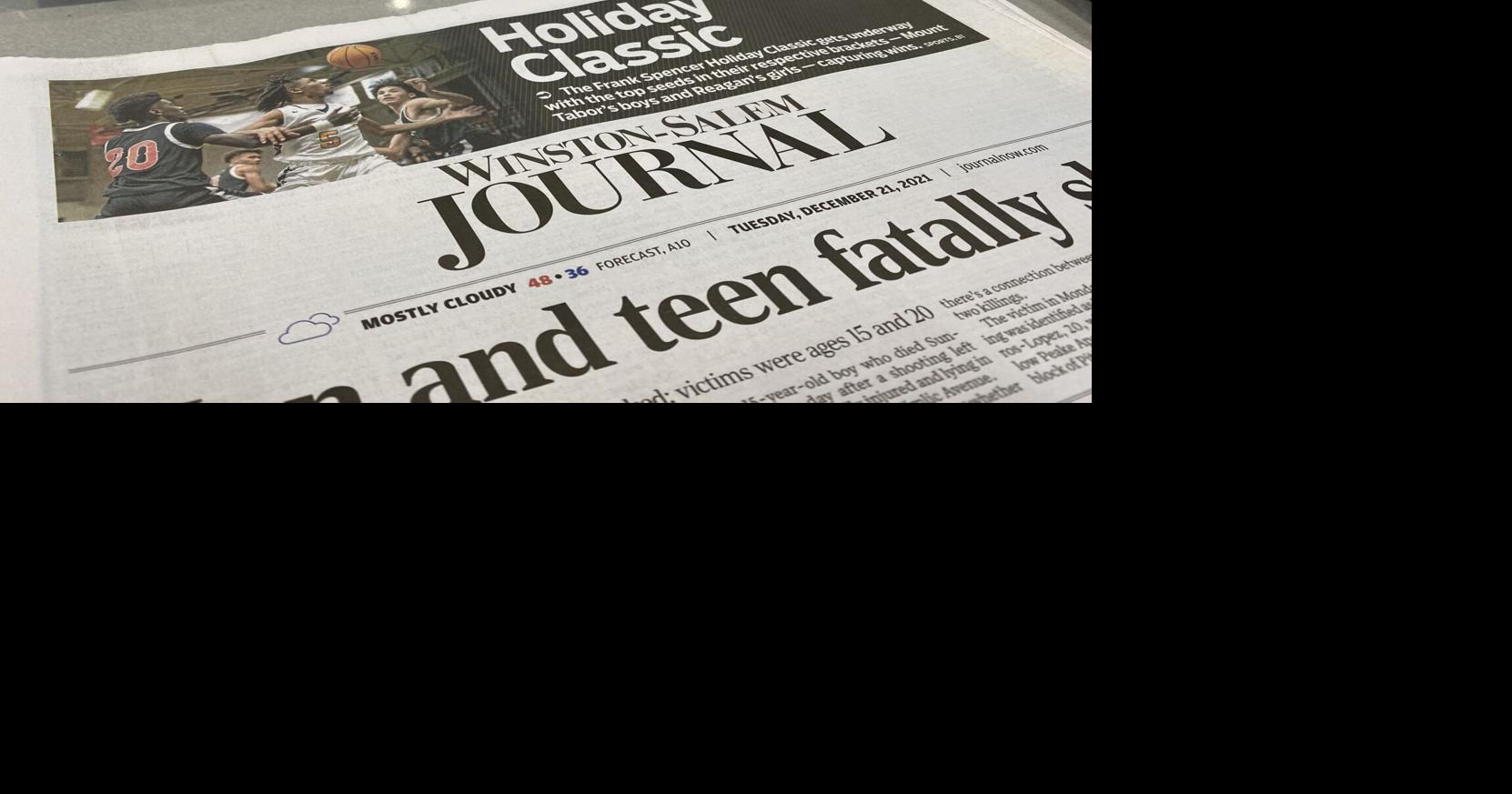 No print edition of the Winston-Salem Journal for Labor Day