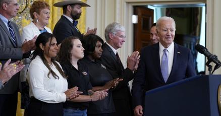 Biden marks 1year anniversary of major climate health and tax law Were leaving nobody behind Biden marks 1year anniversary of major climate health and tax law Were leaving nobody behind