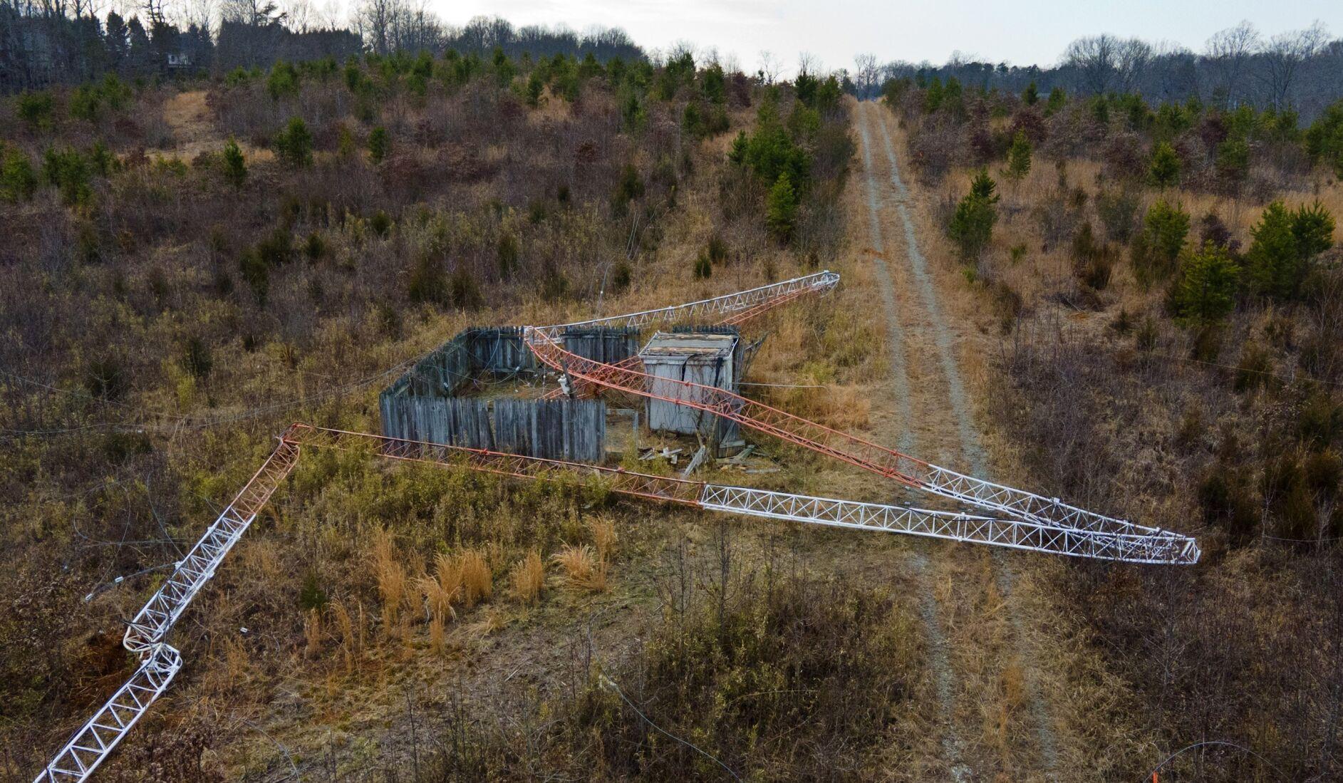Radio towers toppled by vandalism, owner Stu Epperson Jr. says. WSJS