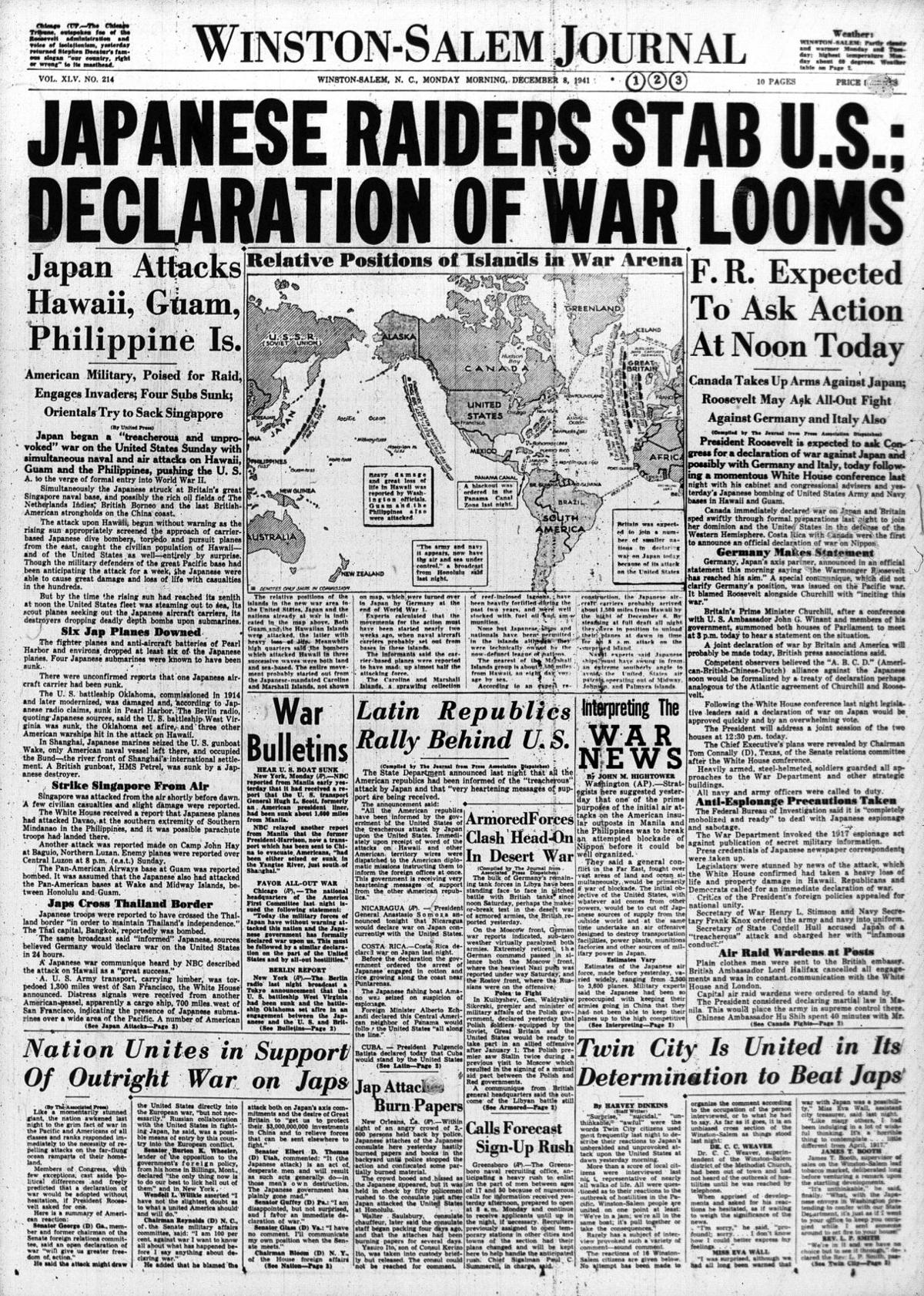 Pearl Harbor newspaper fronts Galleries