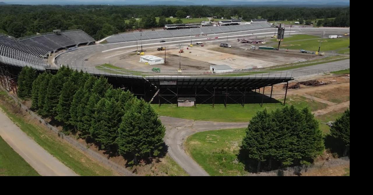 An aerial view of North Wilkesboro Speedway as they prepare for a