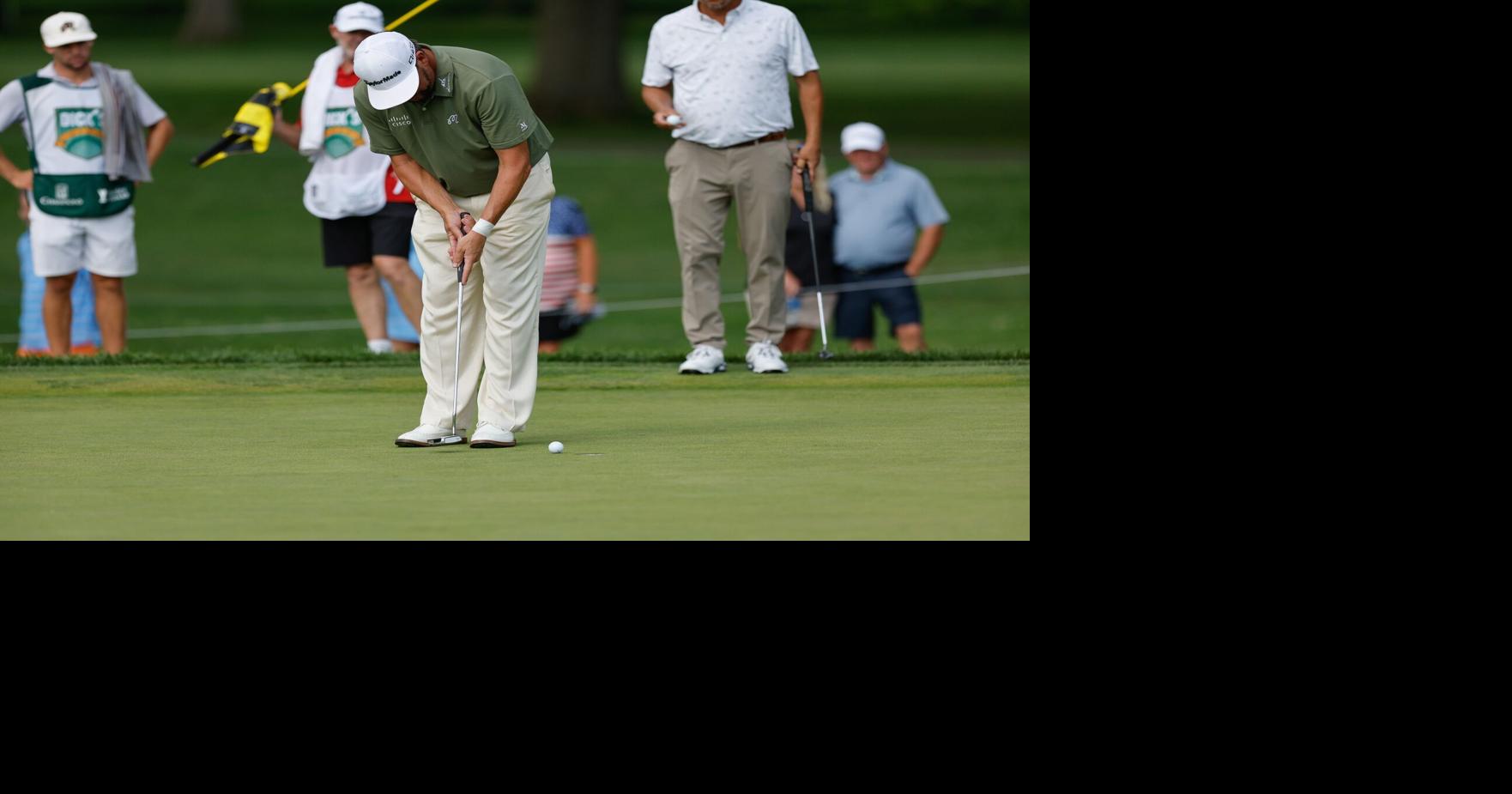 Michael Block sinks a putt at the second round of the Dick's Sporting Goods Open...