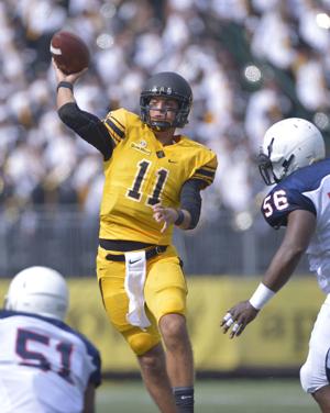 Appalachian State quarterback Taylor Lamb completed 17 of 22 passes for 226 yards and four touchdowns. (Bruce Chapman/Winston Salem-Journal)