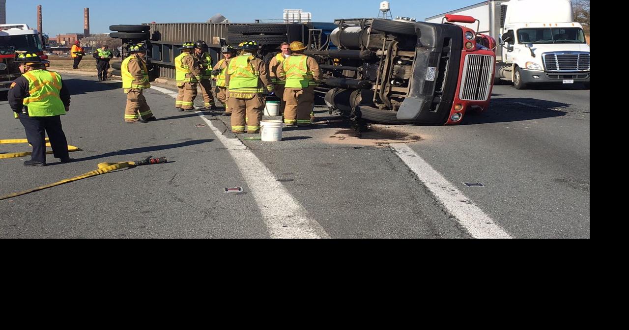 Video Watch crews pull tractortrailer upright after it overturned at