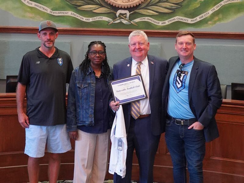 Statesville Football Club Receives Community Spirit Award from Statesville City Council