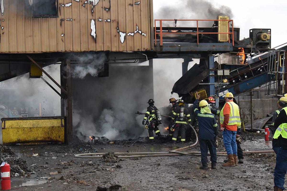 A fire breaks out at a Kernersville recycling center