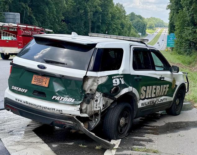 Sheriff's office SUV damaged