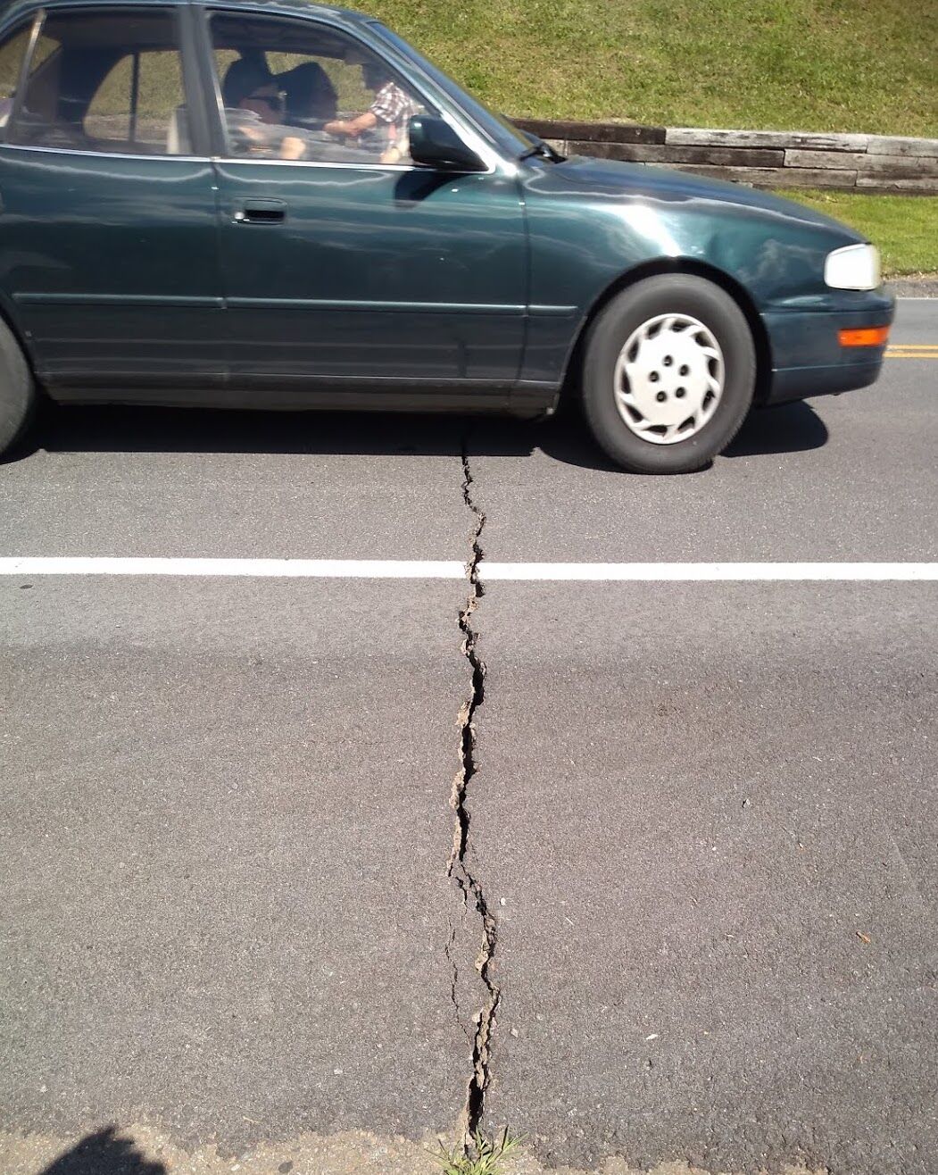 Fractured asphalt