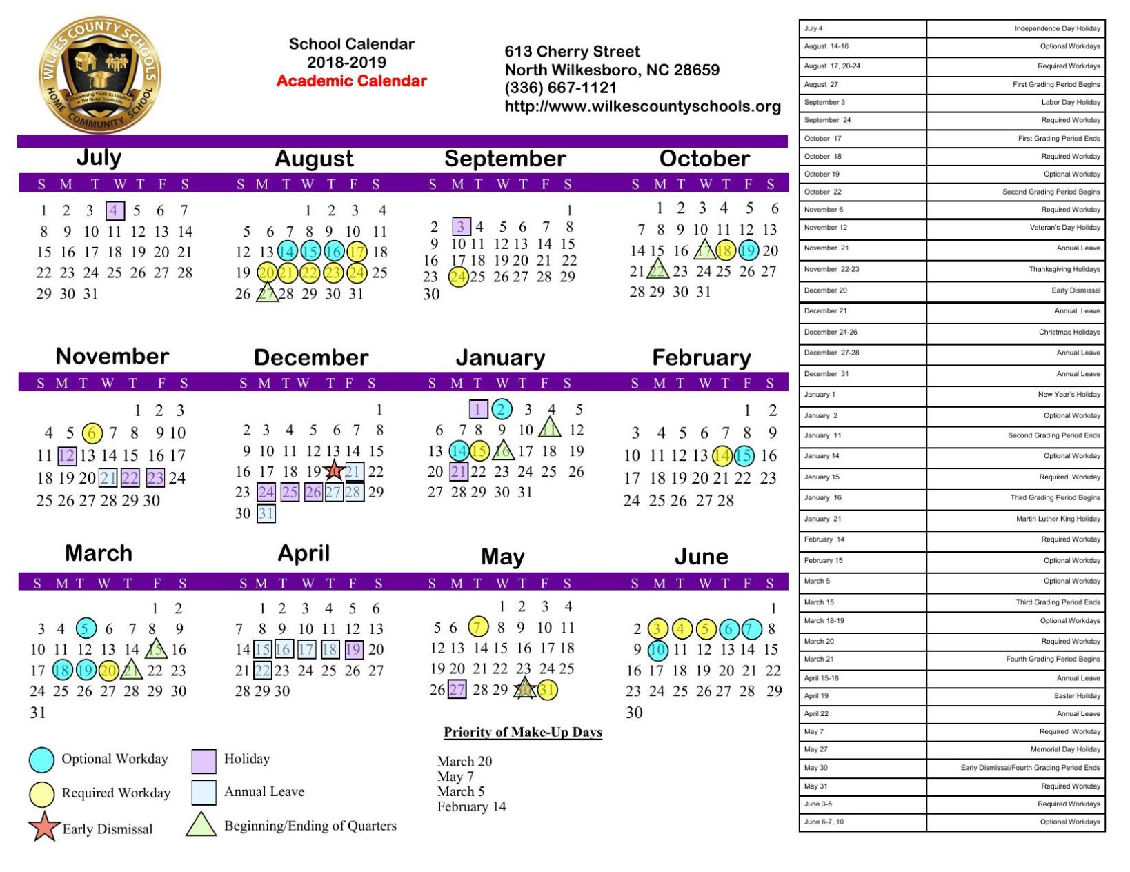 2018 19 school calendar.pdf journalpatriot