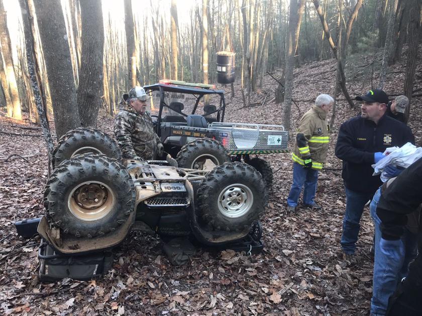 Injured hunter carried from woods on ATV after accident in western