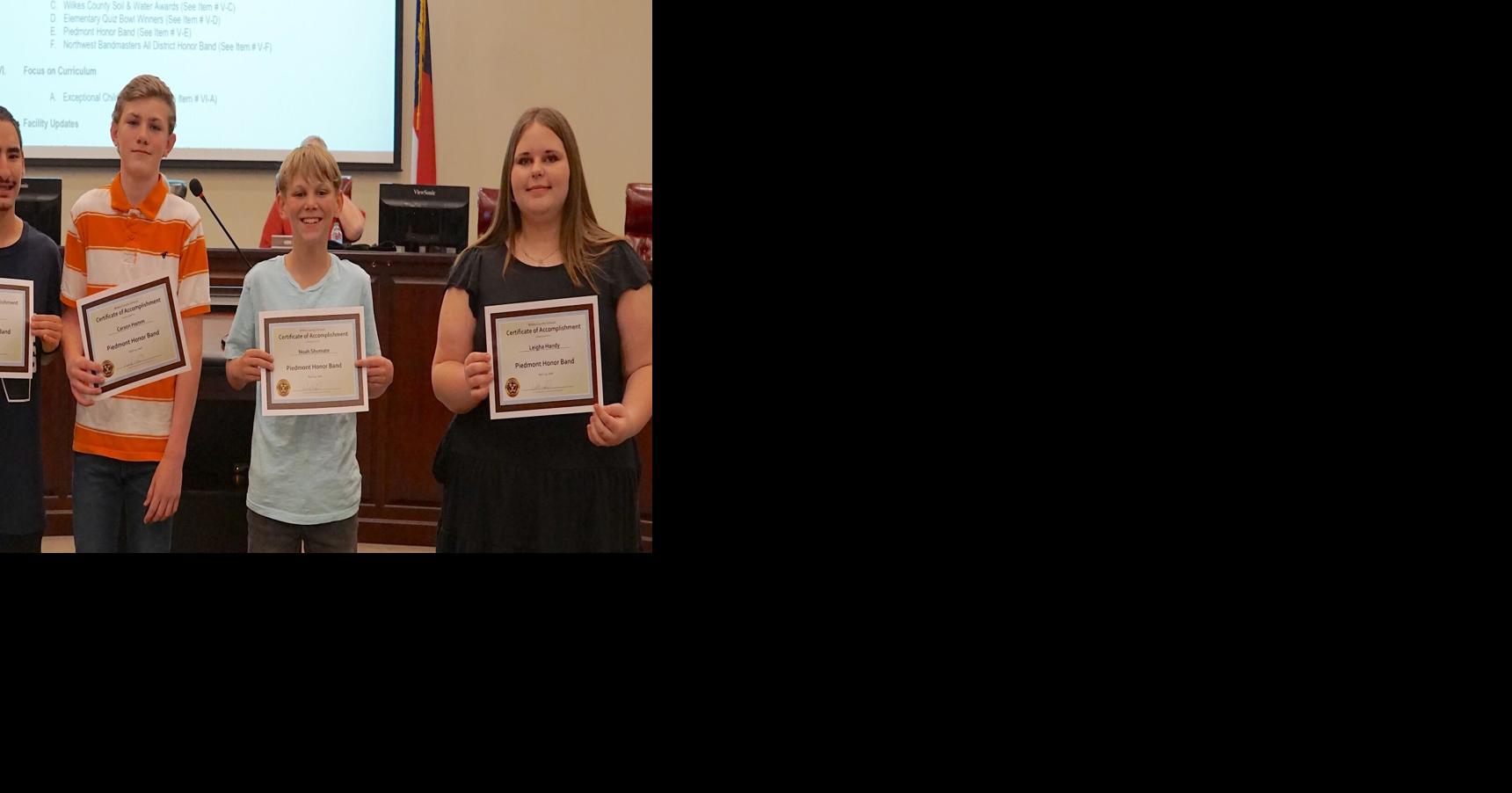Students recognized for band achievements