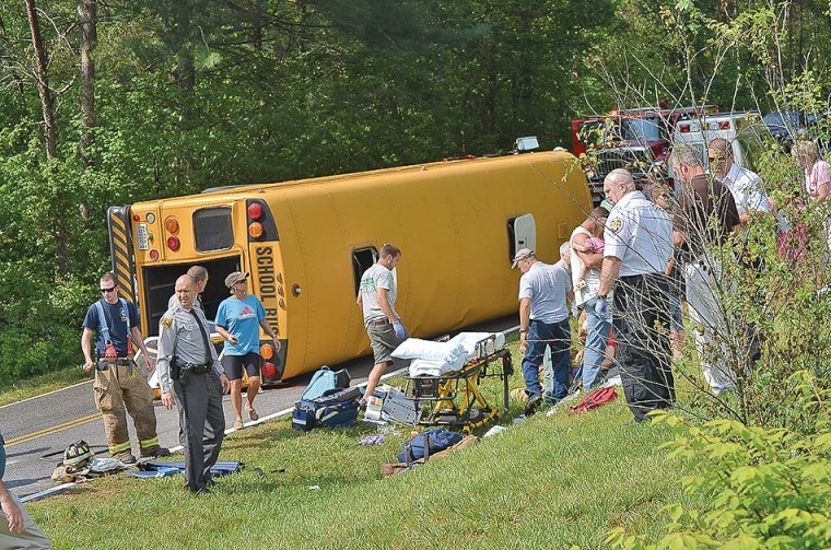 School bus overturns, 11 hurt | News | journalpatriot.com