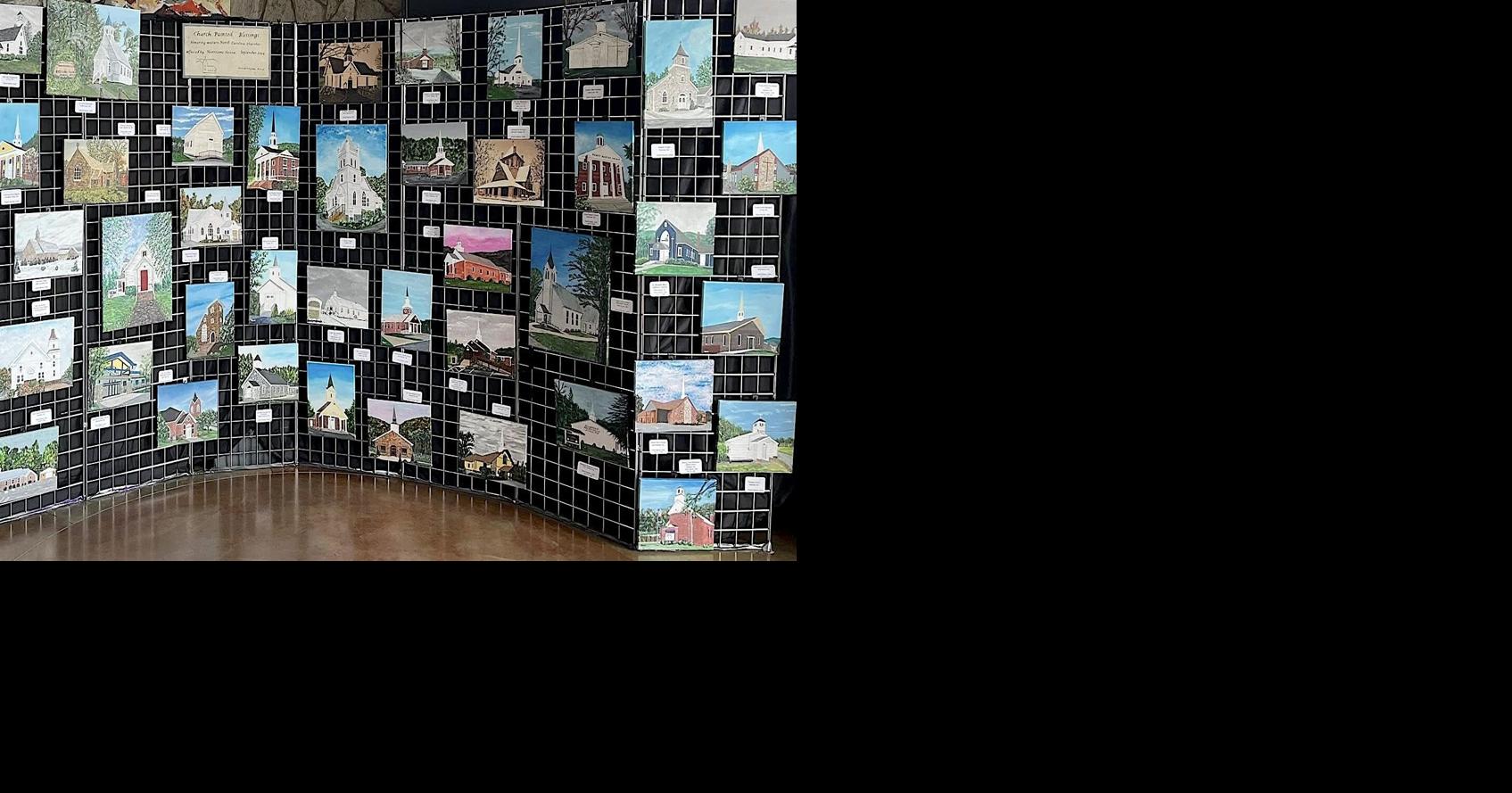 Paintings of churches impacted by Helene featured