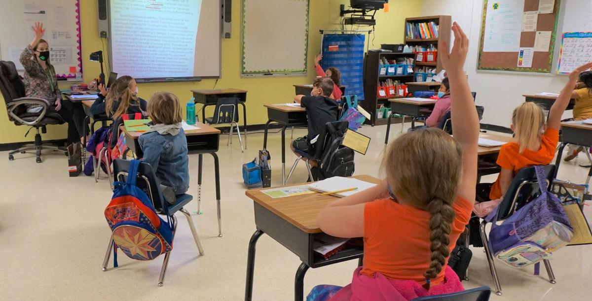 Second-graders at Traphill Elementary