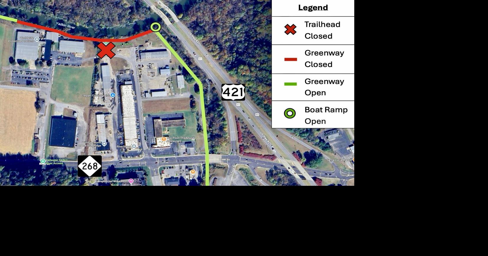Greenway section closed due to construction