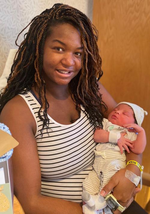 New year's baby and mom