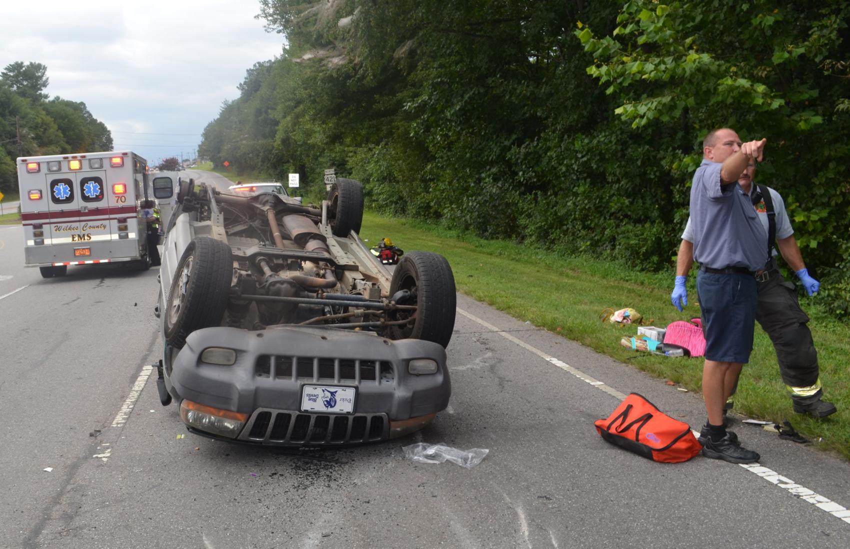 SUV overturns multiple times in Wilkesboro wreck Friday afternoon