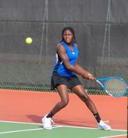 Abby Ratts competes at state tennis
