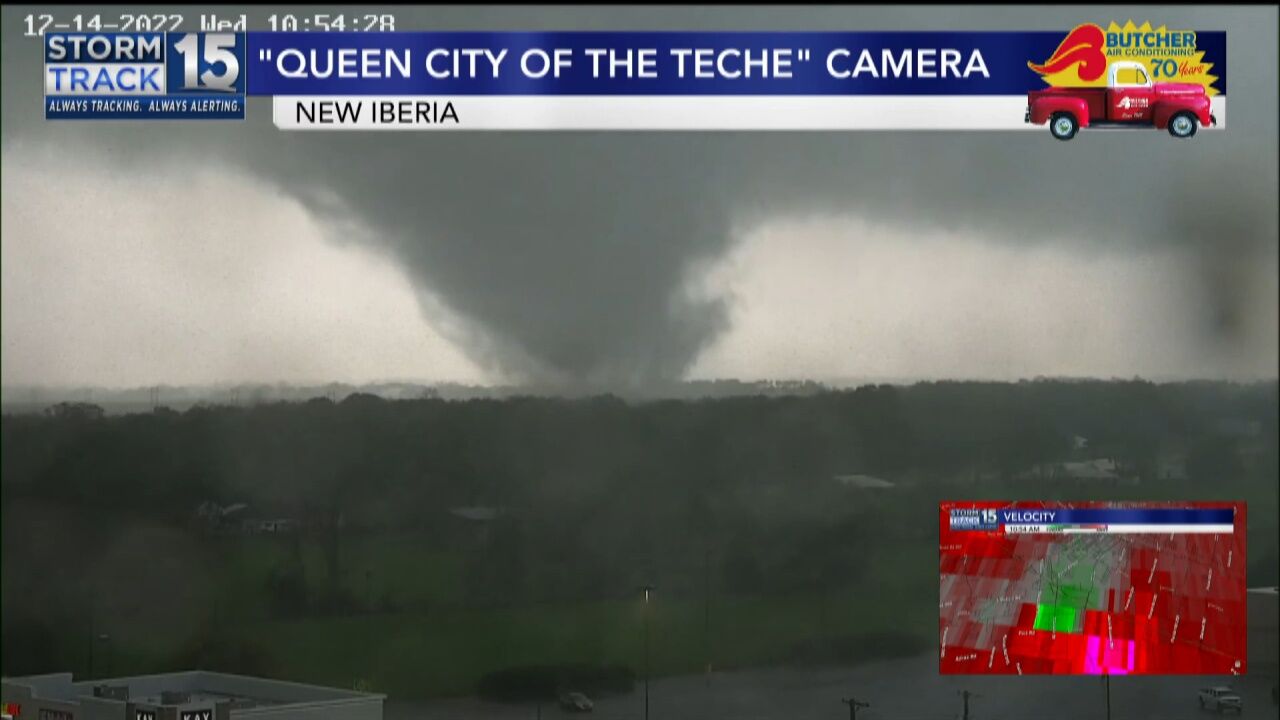 Tower Cam Footage of Tornado Touching Down In New Iberia | News | kadn.com