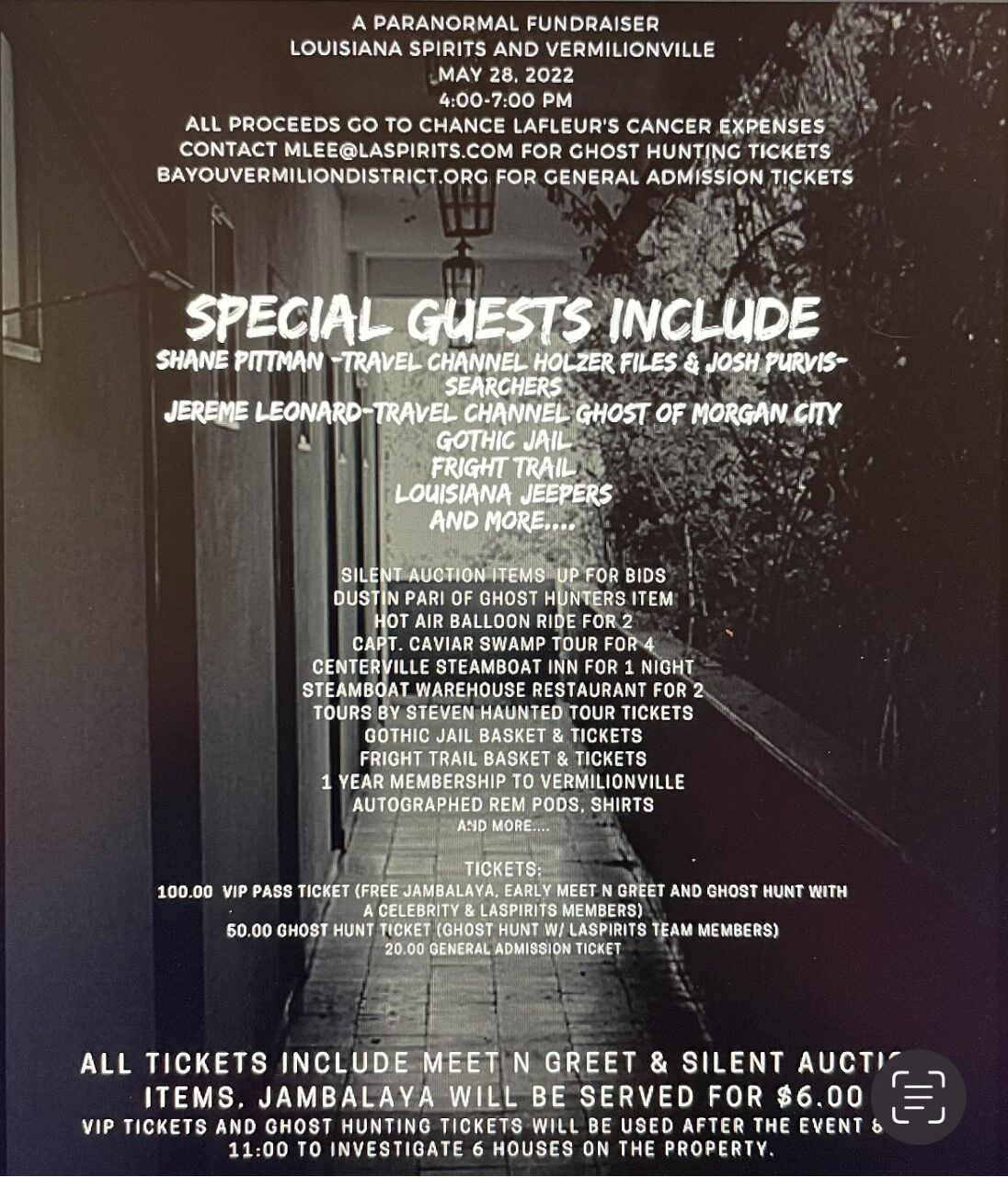 Mini Paracon Fundraiser Happening At Vermilionville Promises to Be  Hauntingly Delightful | News | kadn.com