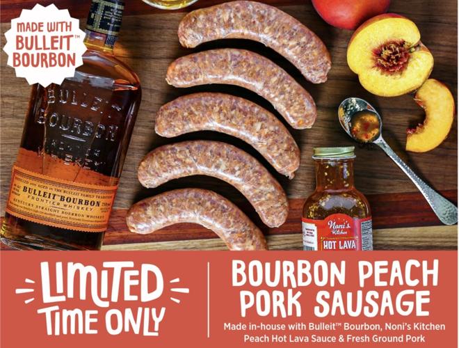 Find Noni's Kitchen Peach Hot Lava Bourbon Infused Sausage For a