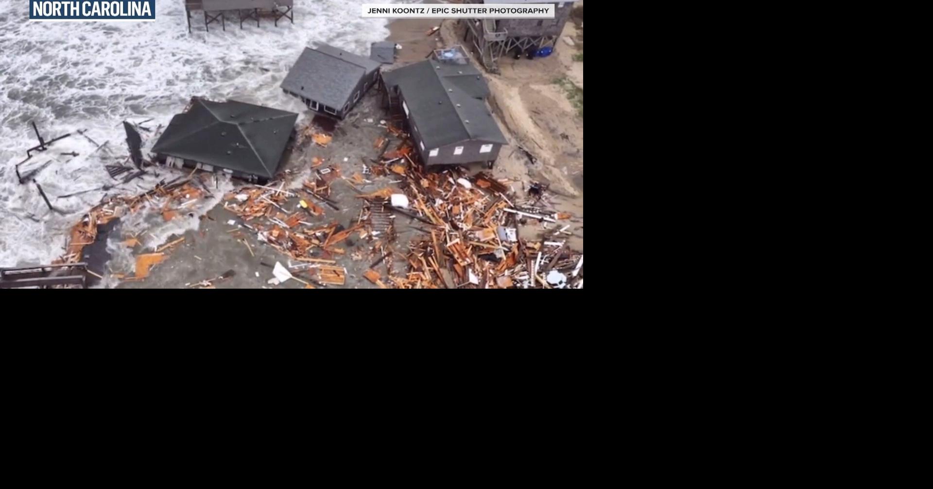 Outer Banks homes fall into ocean from heavy surf caused by Imelda & what was Humberto