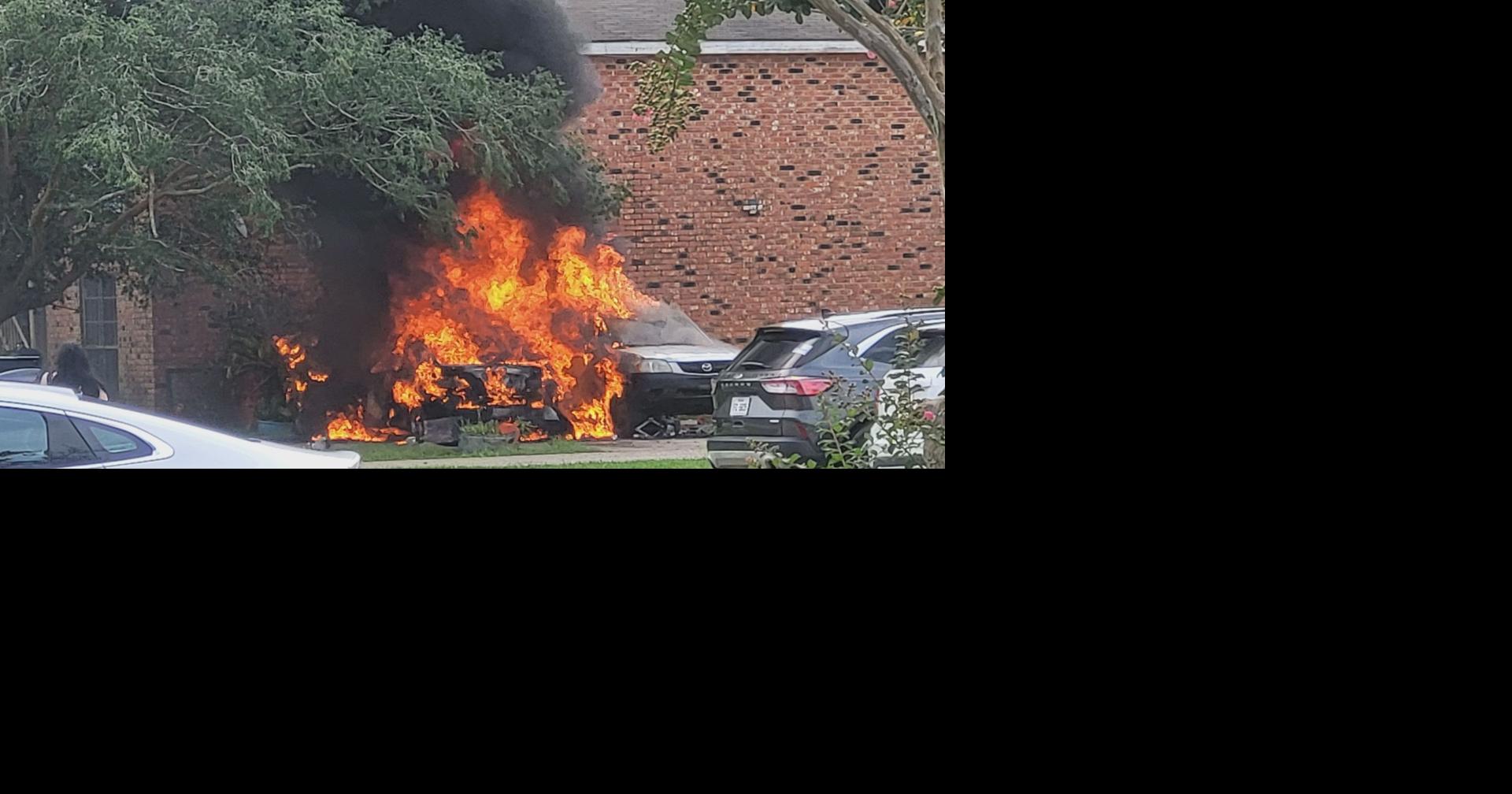 Man dives into ditch to put out flames after 2 cars catch fire in Lafayette