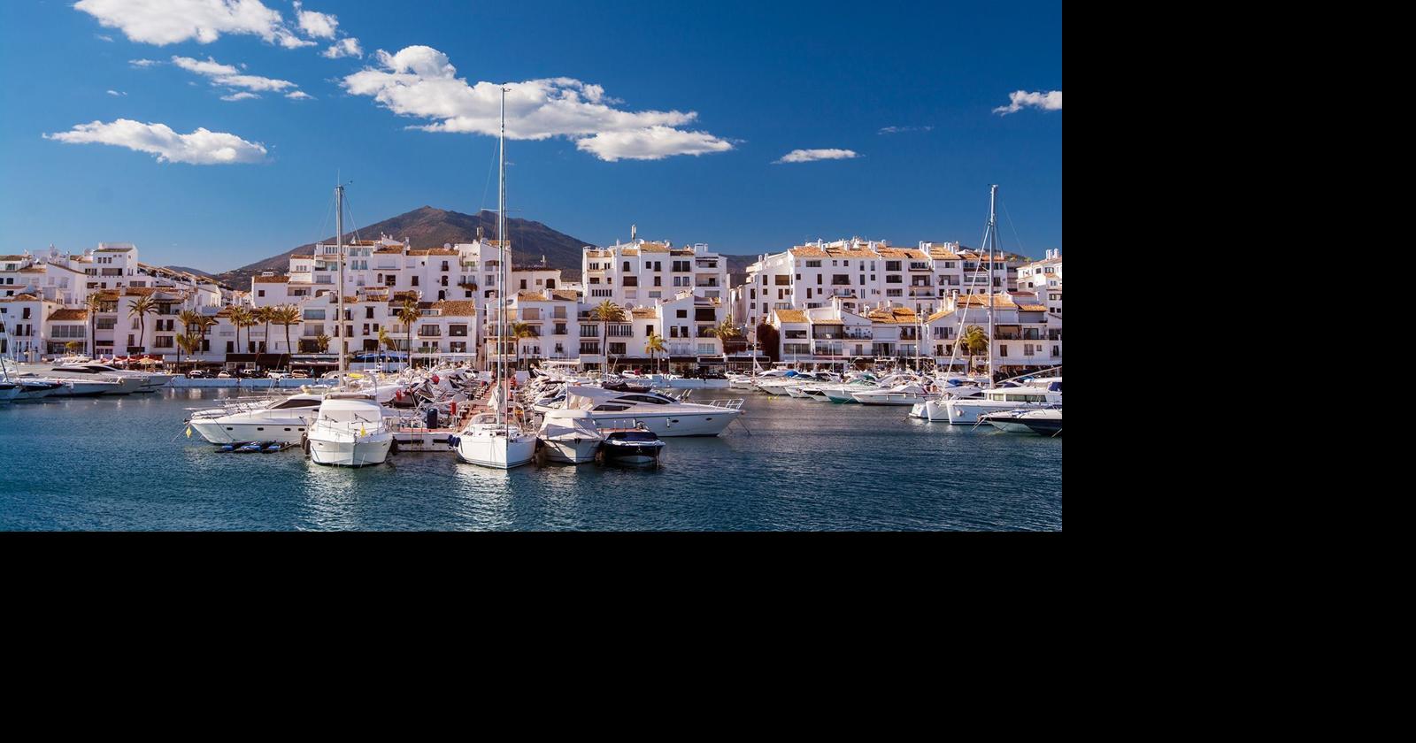 View along the beach, Puerto Banus, Marbella, Costa del Sol, Malaga  Province, Andalucia, Spain, Western Europe Stock Photo - Alamy