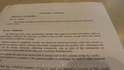 St. Landry Parish Animal Ordinance Proposal