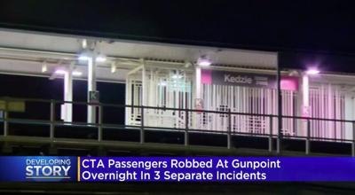 Three CTA passengers robbed at gunpoint overnight in 3 separate incidents