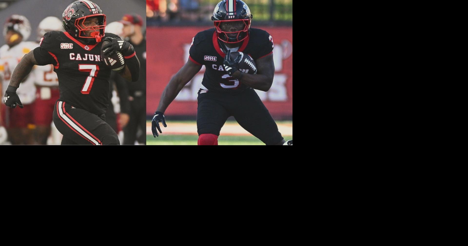 Louisiana Ragin Cajuns Running Backs Bill Davis Zylan Perry Enter