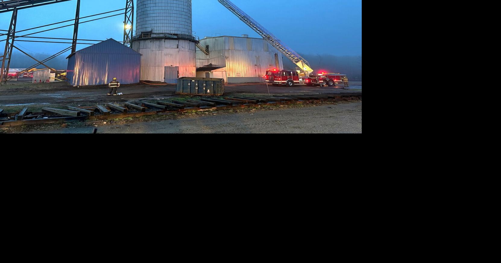Area fire departments battle industrial fire at Collins Pine ...