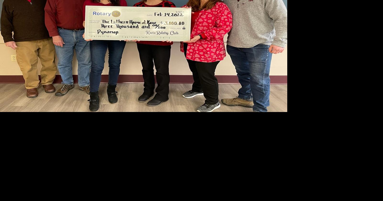 Kane Rotary Donates to The Lutheran Home at Kane