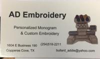 AD Embroidery | 254-518-2211 | Copperas Cove Embroidery
