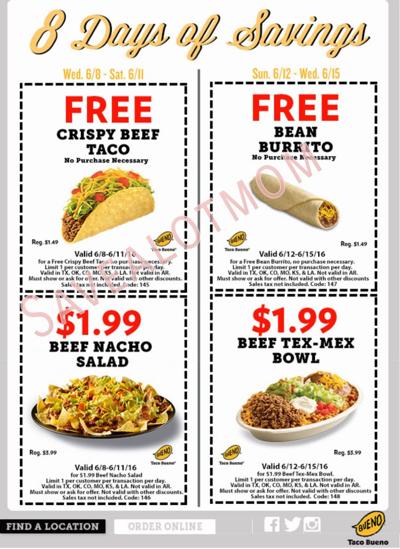 6 Days of Taco Bueno Savings! | Save A Lot Mom | kdhnews.com