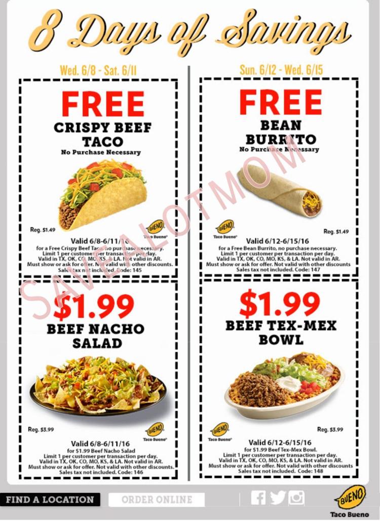 6 Days of Taco Bueno Savings! | Save A Lot Mom | kdhnews.com