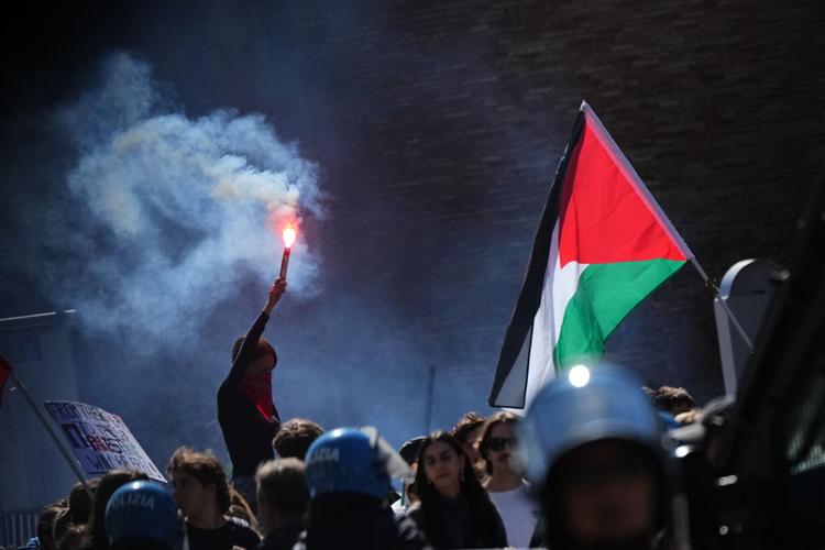 Pro-Palestinian protesters reach Italy's soccer training center to oppose game vs. Israel