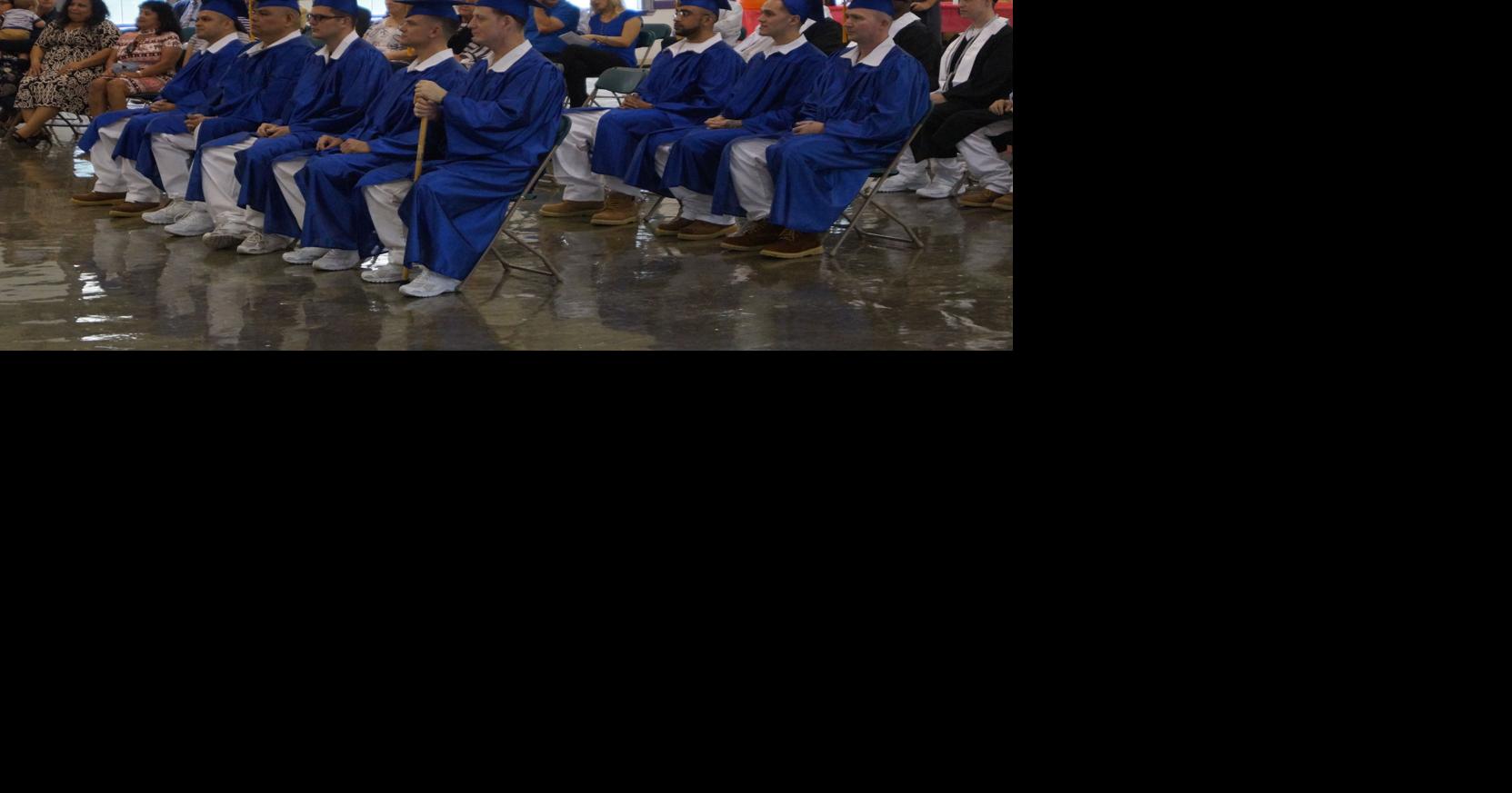 At a prison in Gatesville, inmates walk across the stage Education