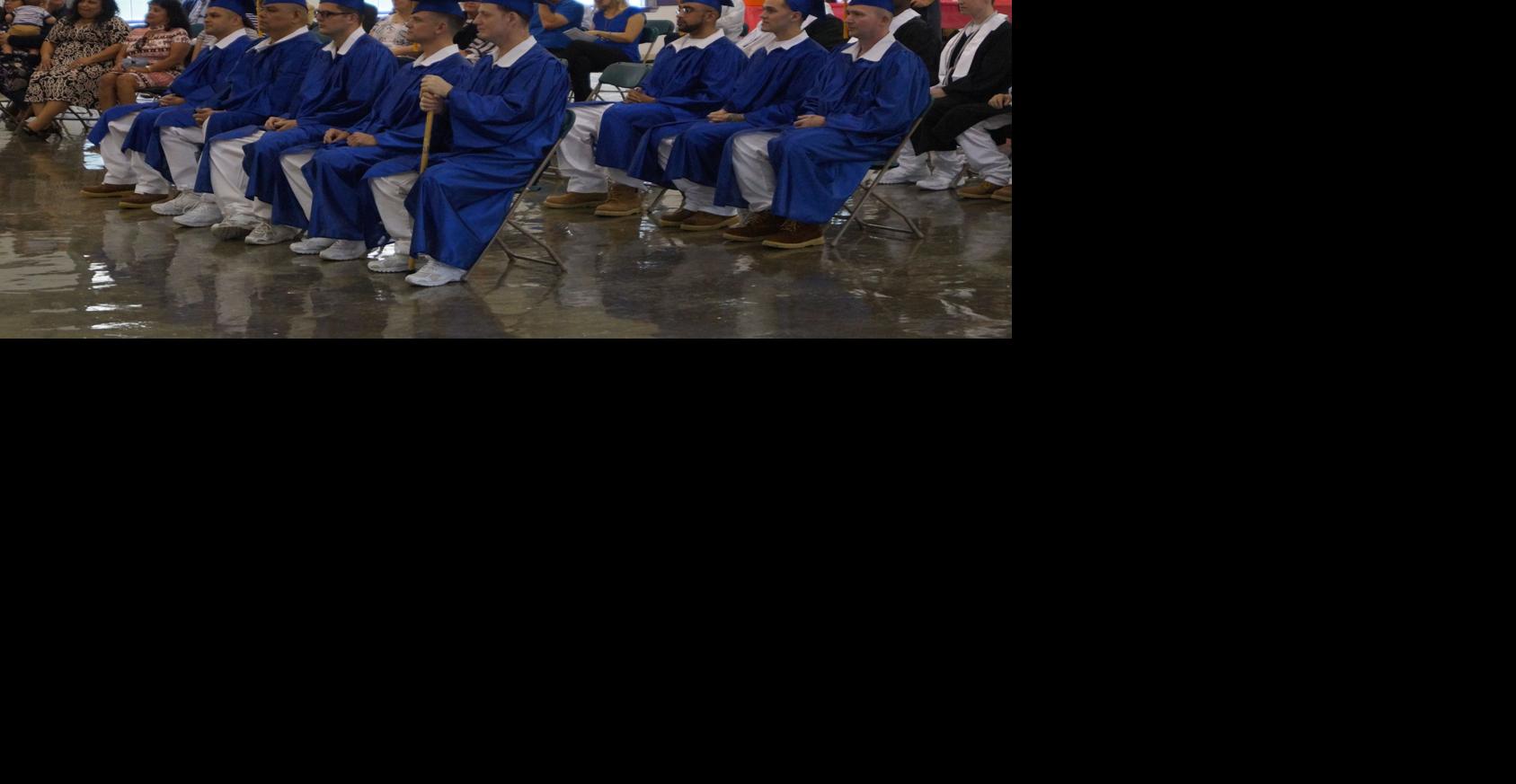 At a prison in Gatesville, inmates walk across the stage Education