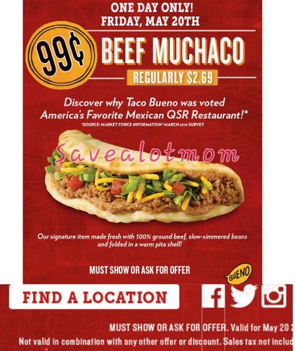 99 Muchacos at Taco Bueno! | Save A Lot Mom | kdhnews.com