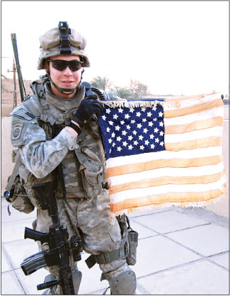 The flag of his father